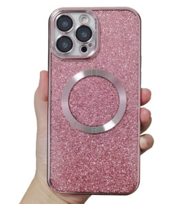 Coque Magsafe Pailletée Rose iPhone 14 Pro Max