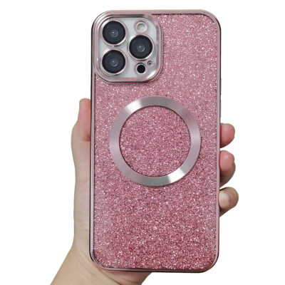 Coque Magsafe Pailletée Rose iPhone 14 Pro Max