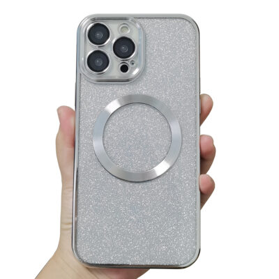 Coque Magsafe Pailletée Argent iPhone 13/ iPhone 14