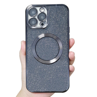 Coque Magsafe Pailletée Noir iPhone 16