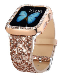 Bracelet + Case à Paillettes Rose Gold Apple Watch