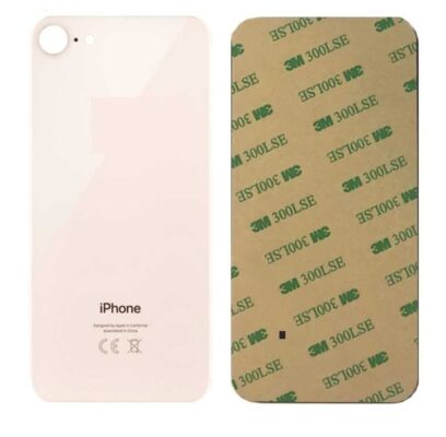 Vitre face arrière avec adhésif iPhone 8 / iPhone SE 2020 / iPhone SE 2022 qualité origine - Or