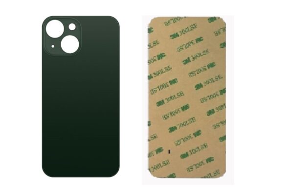 Vitre face arrière avec adhésif iPhone 13 Mini qualité origine - Vert