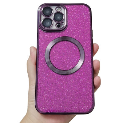 Coque Magsafe Pailletée Violet iPhone 16