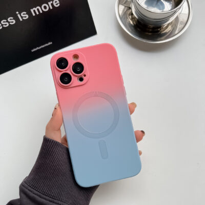 Coque Magsafe Rose/Bleu iPhone 12