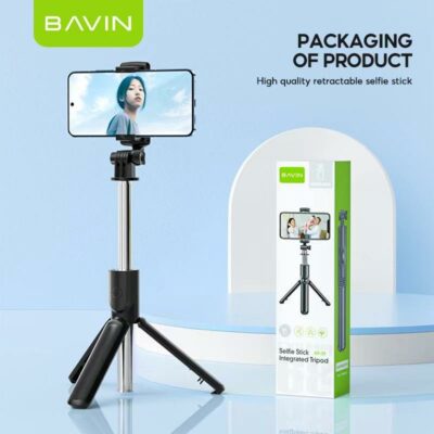 Perche à selfie Bavin avec télécommande Bluetooth