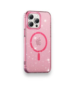 Coque paillette magsafe rose