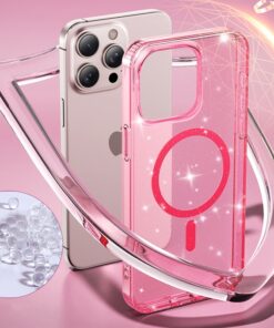 Coque paillette magsafe rose