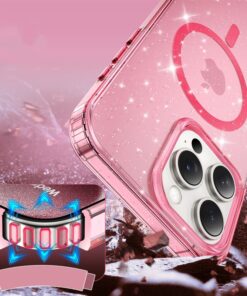 Coque paillette magsafe rose